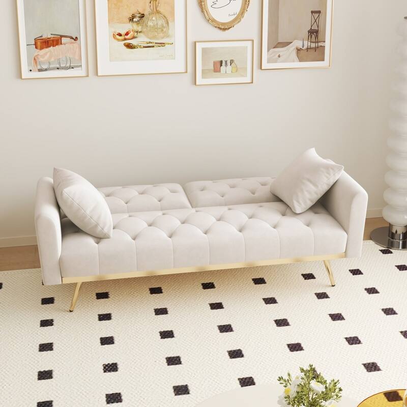 68.30" Velvet double sofa bed in five stylish colors