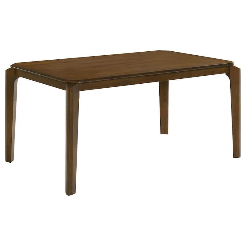 Montena Dining Table, Dark Brown Hardwood, Rectangular 59 Inch Top