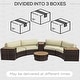 preview thumbnail 15 of 14, Outsunny 8 Piece Patio Furniture Set with 4 Rattan Sofa Chairs & 4 Tables, Outdoor Conversation Set with Storage & Umbrella Hole