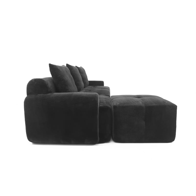 104" L-Shaped Sectional Sofa with Ottoman, No Assembly Required