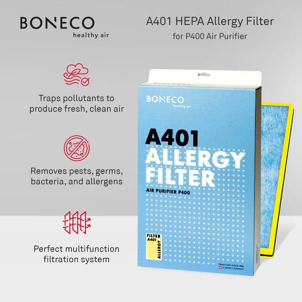 Boneco A401 HEPA Allergy Filter with Activated Carbon for The P400 Air