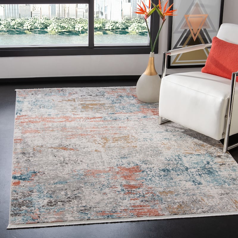 SAFAVIEH Shivan Gerly Modern Abstract Rug - 10' x 14' - Grey/Pink