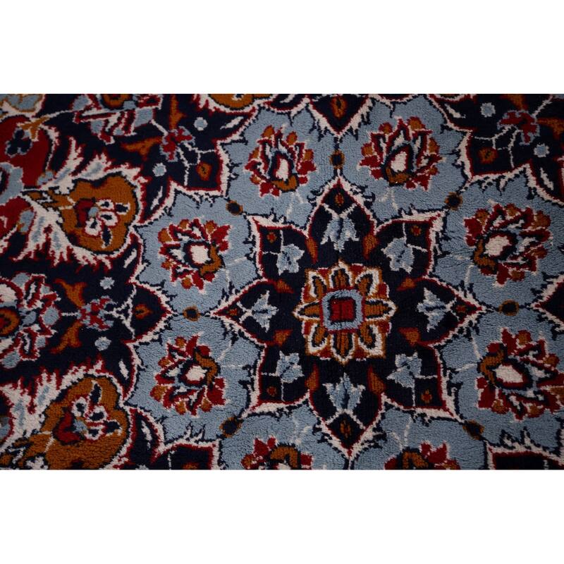 Floral Kashan Turkish Rug Machine-Made Bedroom Red Carpet - 9'8" x 12'9"