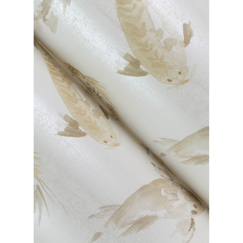 A-Street Prints Koi Metallic Fish Wallpaper
