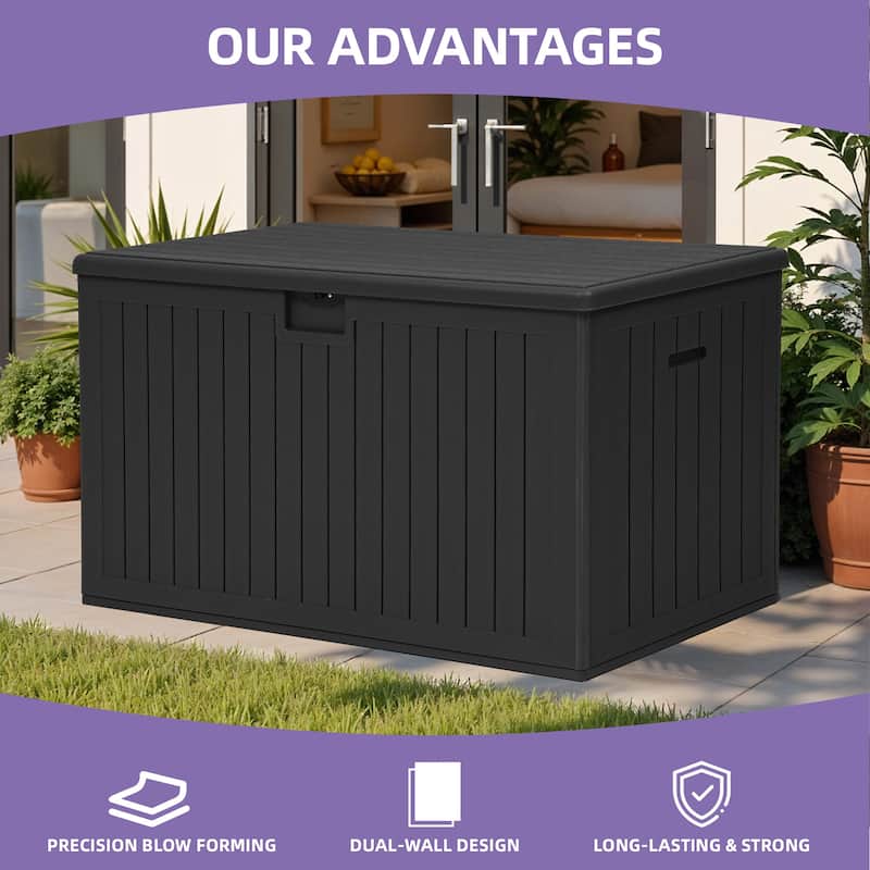 180-230 Gallon Outdoor Storage Waterproof Deck Box