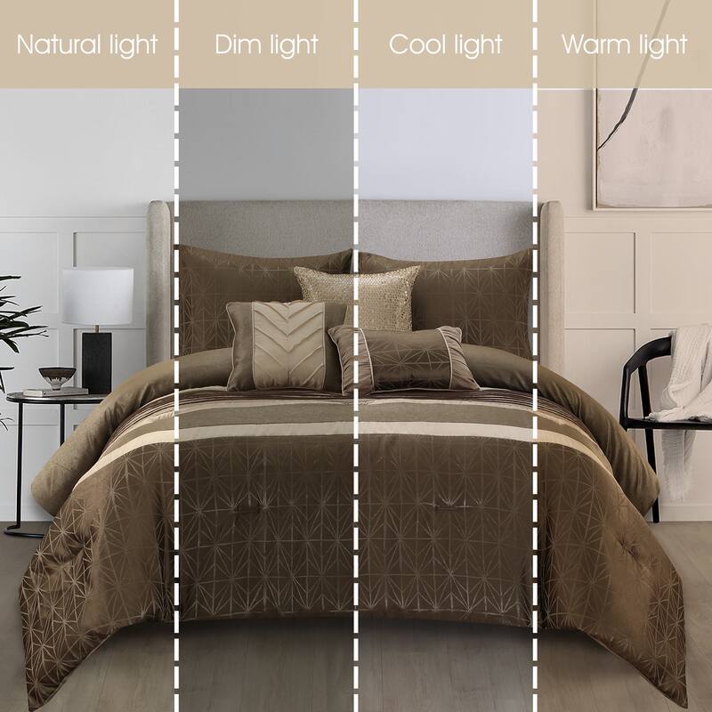 Nanshing Bryan 6 Piece Glam Geometric Comforter Set