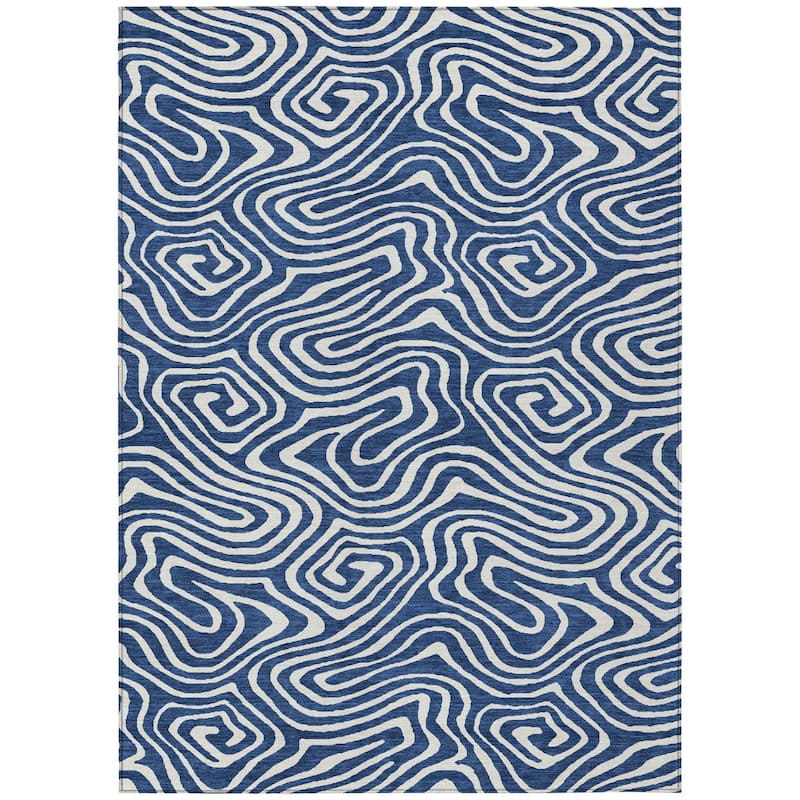 HomeRoots Abstract Transitional Rectangle Outdoor Rug
