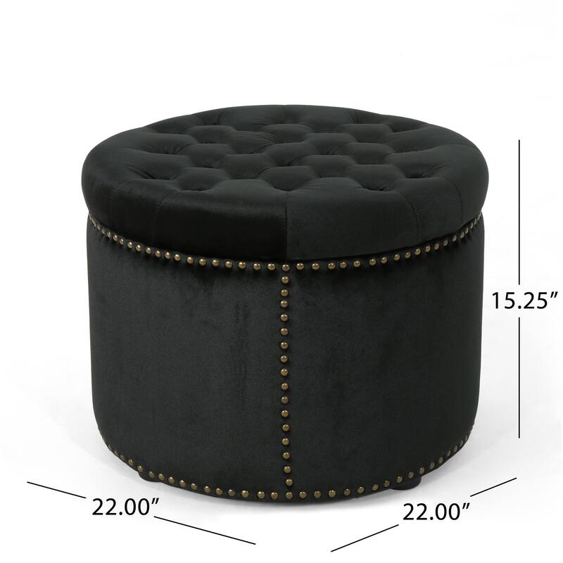 Zahra Velvet Tufted Ottoman by Christopher Knight Home