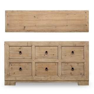 Artissance Capri 68" Weathered Natural Pine Chest of Drawers (35" H x 18" D)