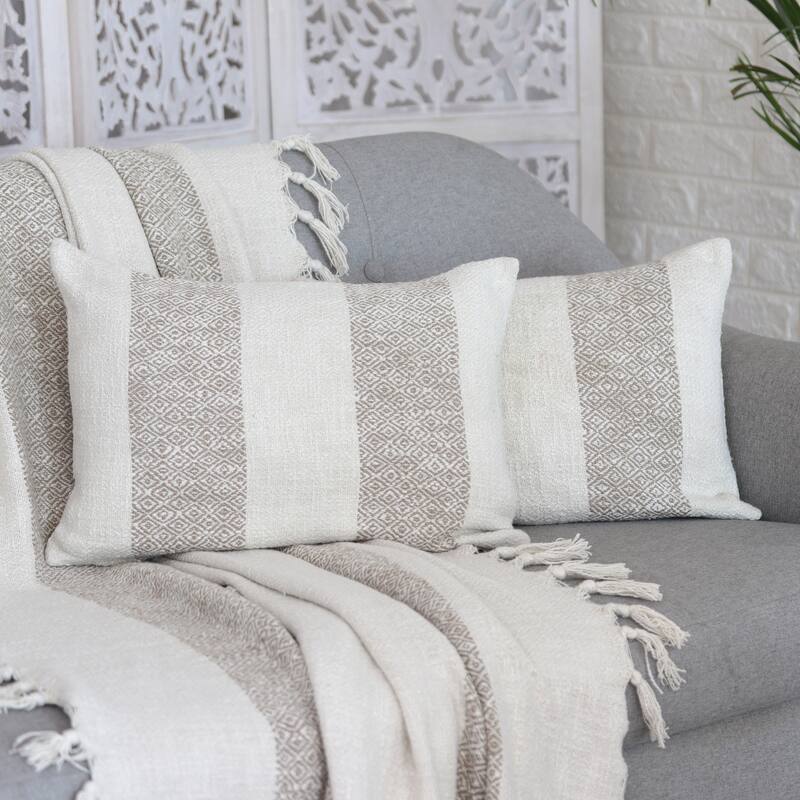 Novica Handmade Diamond Elegance In Umber Cotton Cushion Covers (Pair)