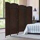 preview thumbnail 1 of 8, Oriental Furniture 6-Panel Room Divider, Folding Privacy Screens w/ Diamond Double-Weave, Vintage Brown - 6 Panels