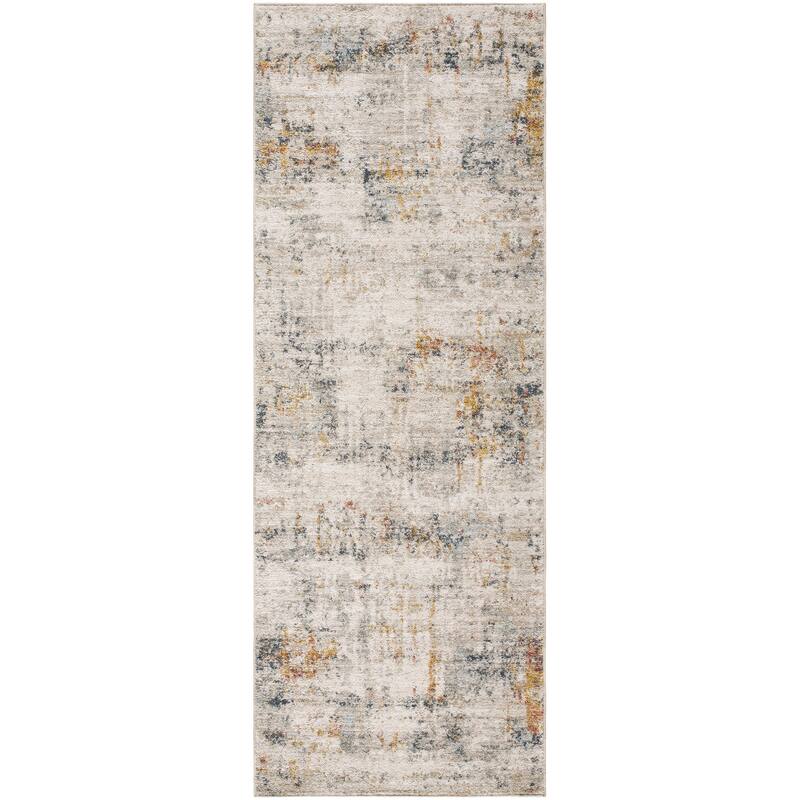 Livabliss Transitional Beckham Abstract Area Rug - 2'7" x 7'3" - Grey/Multi