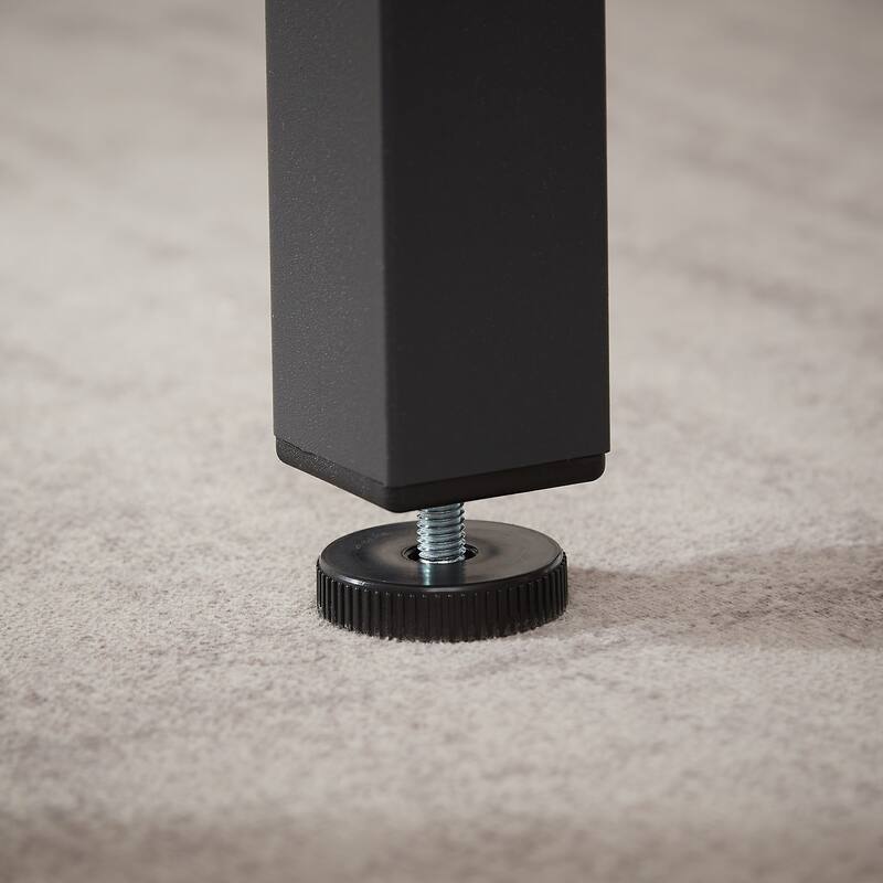 Anmytek 3 Piece Dining Table Set with 2 Benches Black Wood Grain Metal Frame Compact Rectangular Kitchen Table Set