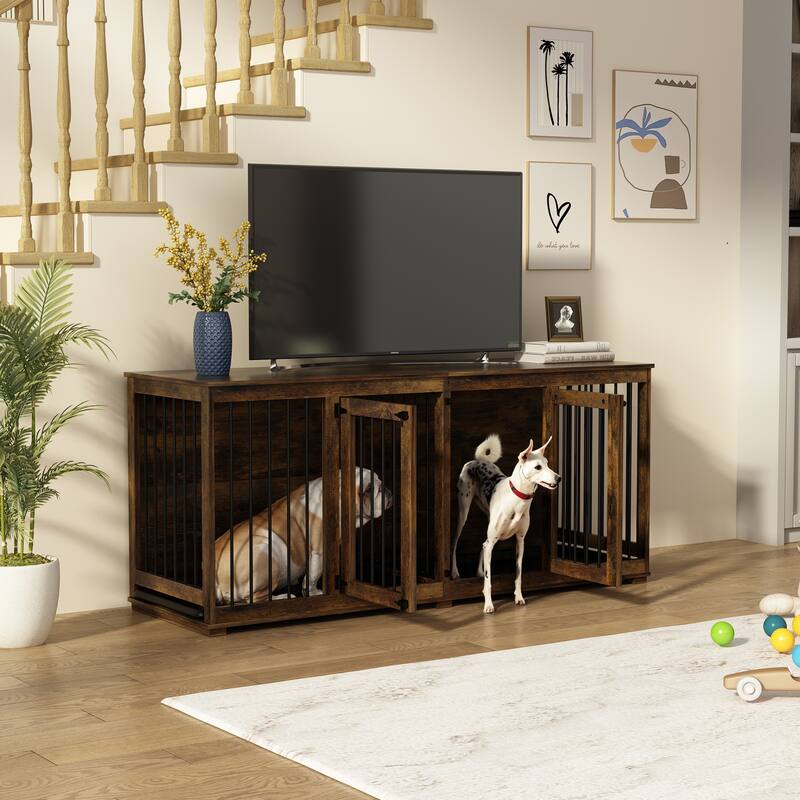 Multi-functional Pet Crate with Secure Locks - Versatile Color Console