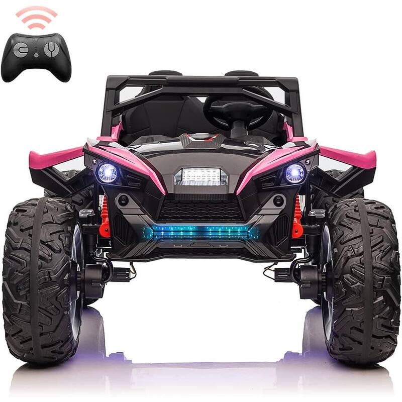 2 Seaters 24V Ride on UTV with Remote Control,10AH Battery, 400W Powerful Motors with 17" EVA Wheels - Pink