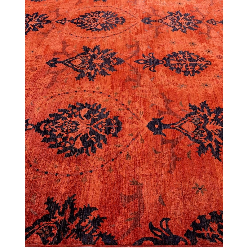 Vibrance, One-of-a-Kind Hand-Knotted Area Rug - Rust, 8' 4" x 10' 1" - 8' 4" x 10' 1"