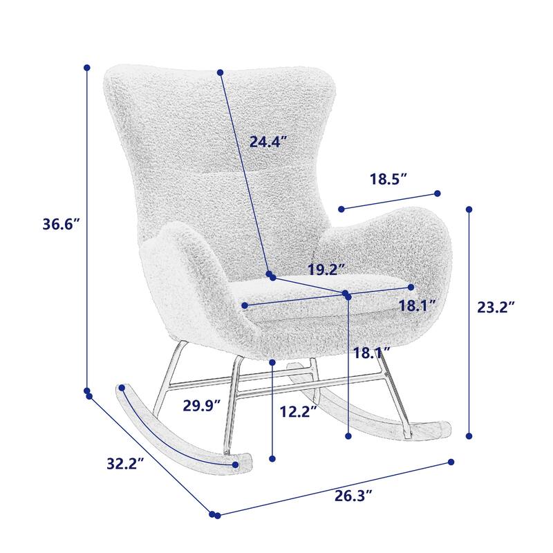 Rocking Chair With High Backrest And Armrests