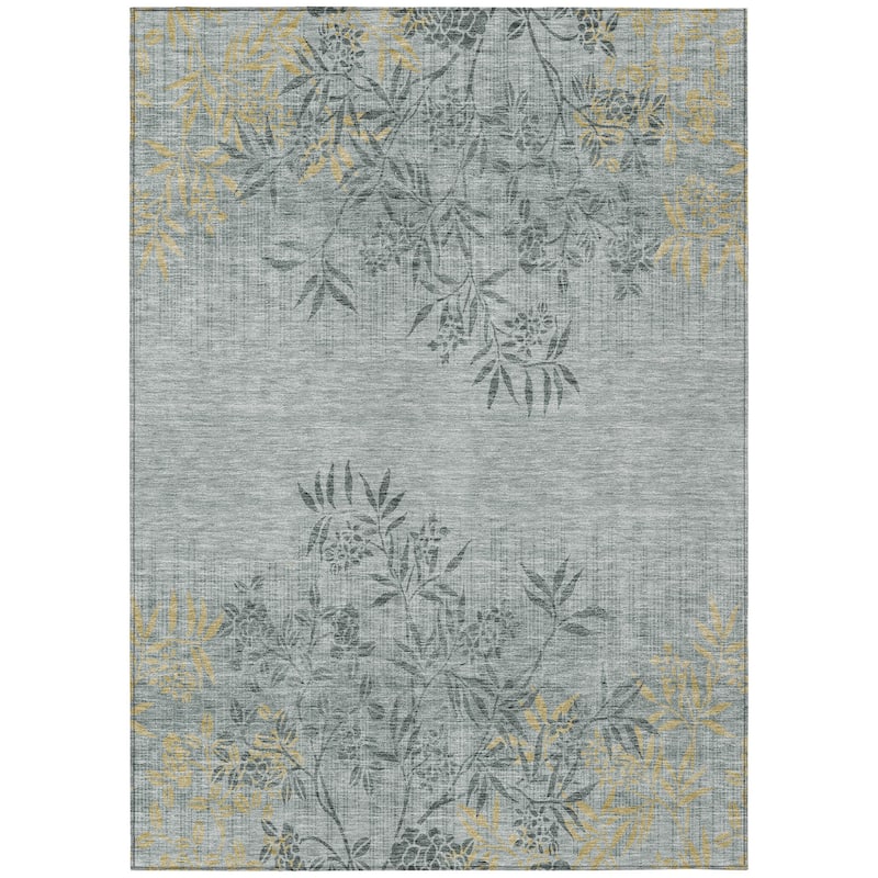 HomeRoots Floral Transitional Rectangle Outdoor Rug