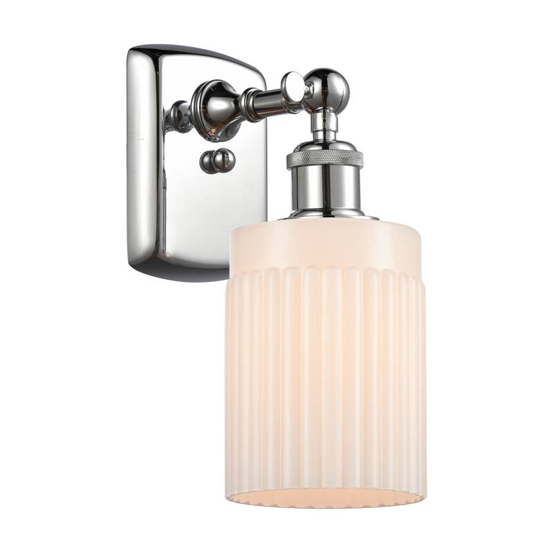 Innovations Lighting Hadley 9" Tall Bathroom Sconce - Polished Chrome / Matte White