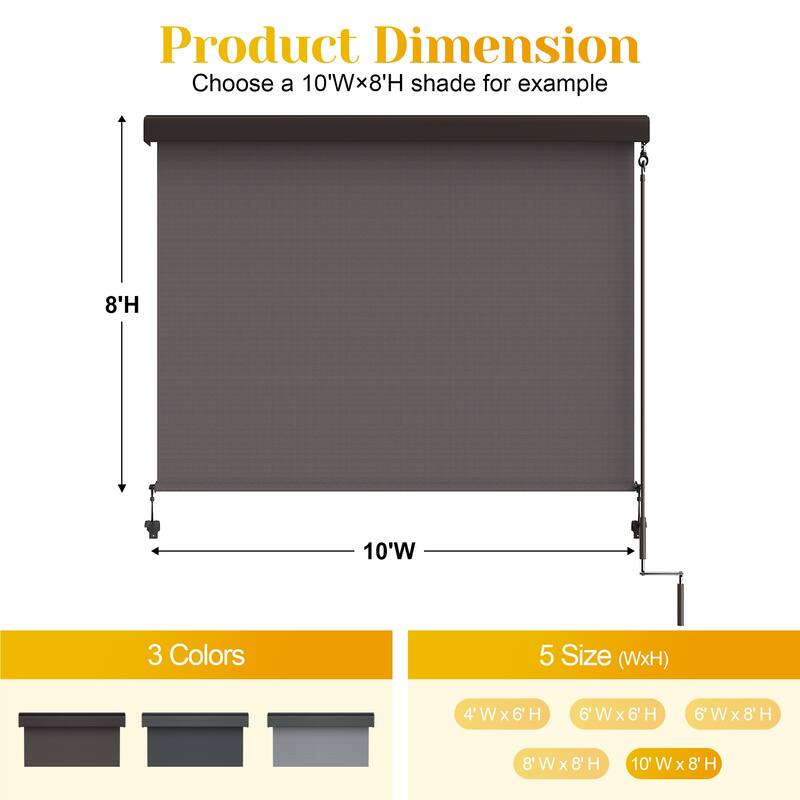 4'W X 6'H Outdoor Roller Shade