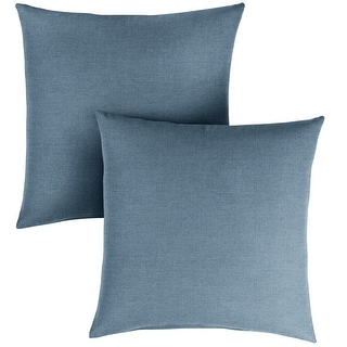 Sunbrella Denim Blue Indoor/Outdoor Pillows, Set of 2, Knife Edge