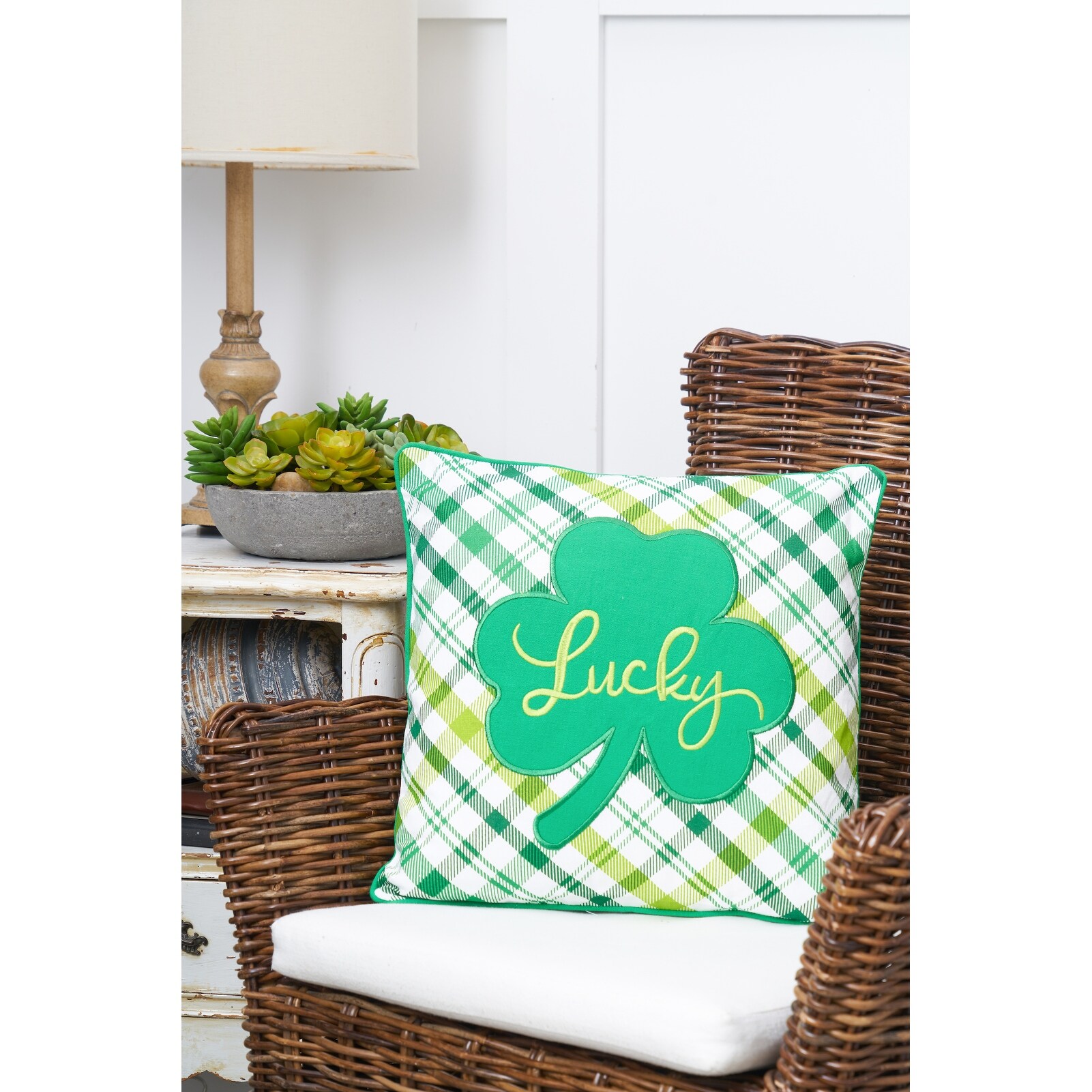 St. Patrick's Day Pillow Covers Set Of 4 - 18x18 Inch Shamrock Lucky Charm Designs, Festive Home Decor - View #2