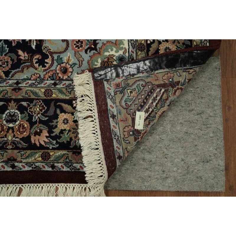 Hand Knotted Oriental 100% Wool Carpet Traditional Floral Red Kashan Area Rug - 9' 3'' X 5' 10''