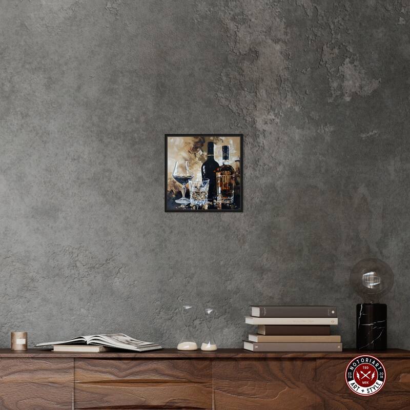Notoriart His Favorite Drink Framed Bar Cart Art For Men