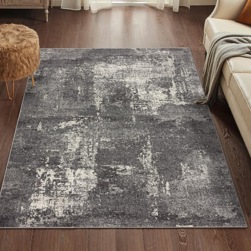 Luxe Weavers Towerhill Collection Area Rug Blue 5x7 - 5x7 - Gray