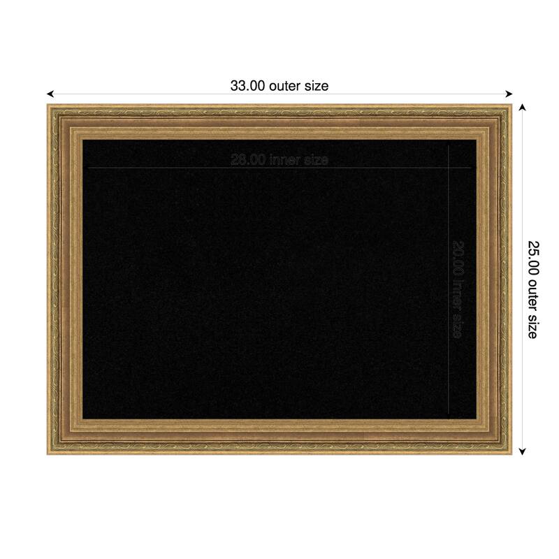 Elliot Gold Framed Cork Board - Bulletin Board, Organization Board, Pin Board - Black - 33 x 25 in