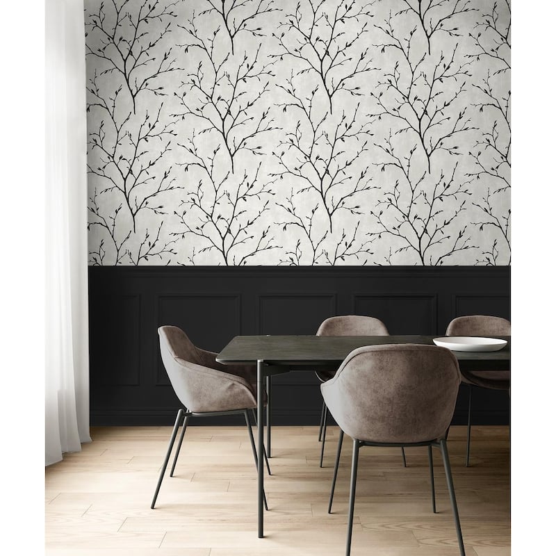 NextWall Tree Silhouette Peel and Stick Wallpaper - 20.9 in. W x 18 ft. L
