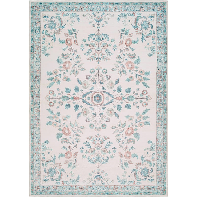 Livabliss Lavable Traditional Medallion Washable Area Rug
