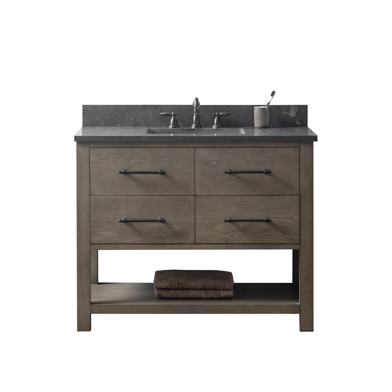 Sudio Design Bathroom Vanity Windwood Collection. - 42" Single Sink - Smoke Gray