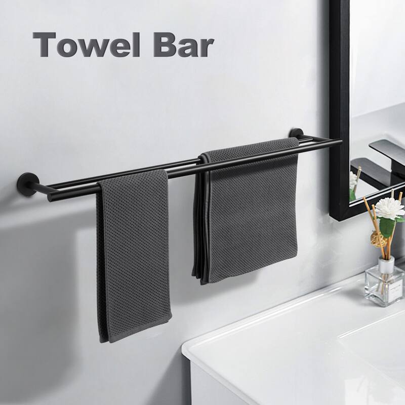 WOWOW Wall Mounted Stainless Steel Double Towel Bar