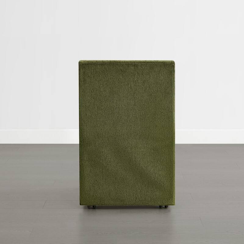 Spruce & Spring Modern Upholstered Dining Chair with Casters, Removable Washable Slipcover