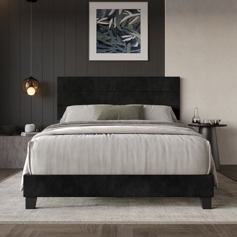 Clayfell Vallejo Upholstered Panel Bed - Black - King