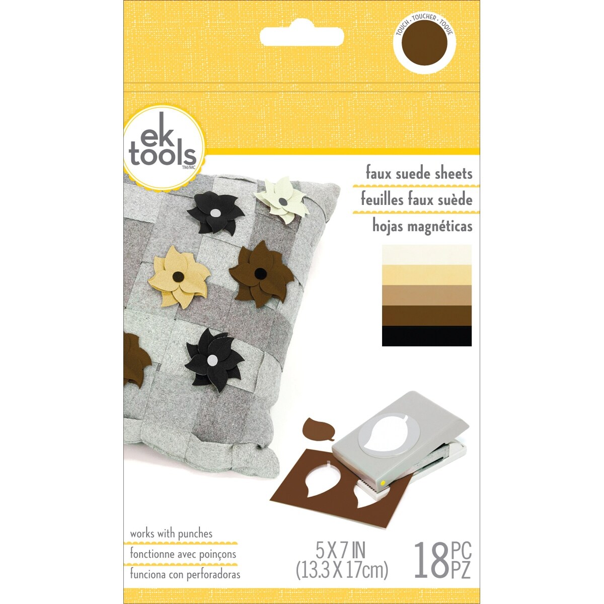 Faux Suede Sheets Neutrals 18pkg 5x7 Ek Success