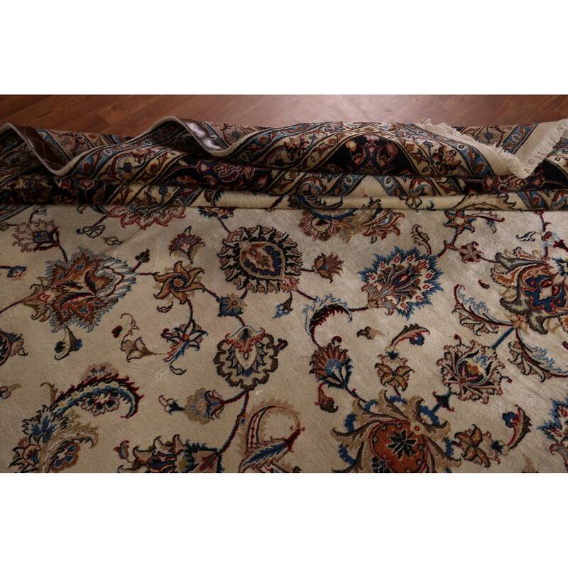 Vegetable Dye Kashmar Large Vintage Persian Rug Handmade Wool Carpet - 11'3" x 16'3"
