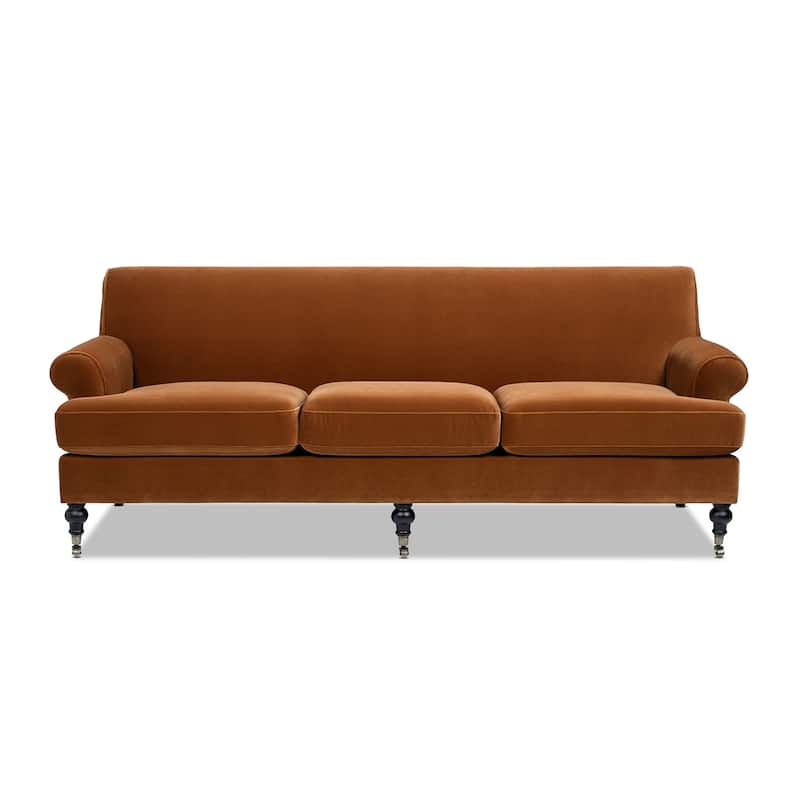 Alana Lawson 88 Inch Living Room Sofa – Three Cushion Couch with Rolled Arms and Tight Back – Minimal Assembly Required