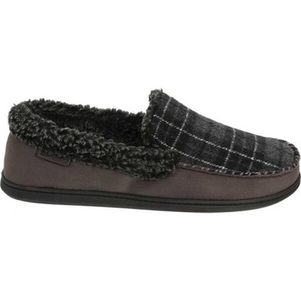 men's dearfoams microsuede whipstitch trim clog slippers