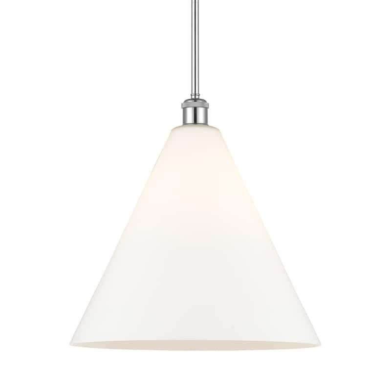 Innovations Lighting 516-1S-17-16 Berkshire Pendant Berkshire 16" Wide - Polished Chrome / Matte White