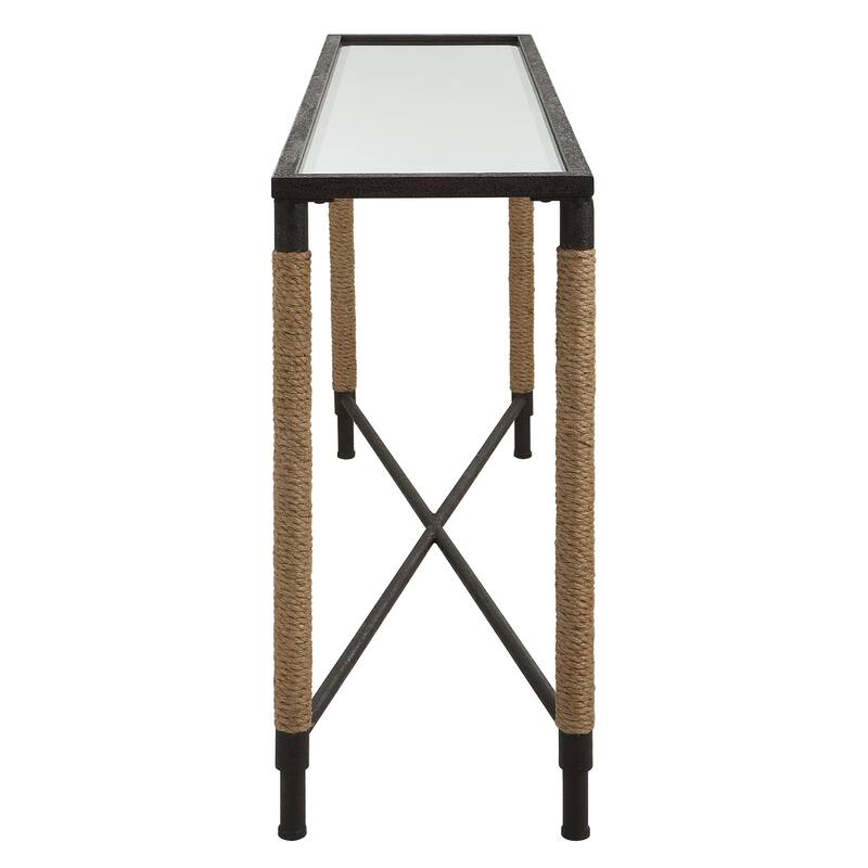 Uttermost 22880 14" Wide Iron, MDF, and Rope Sofa Table