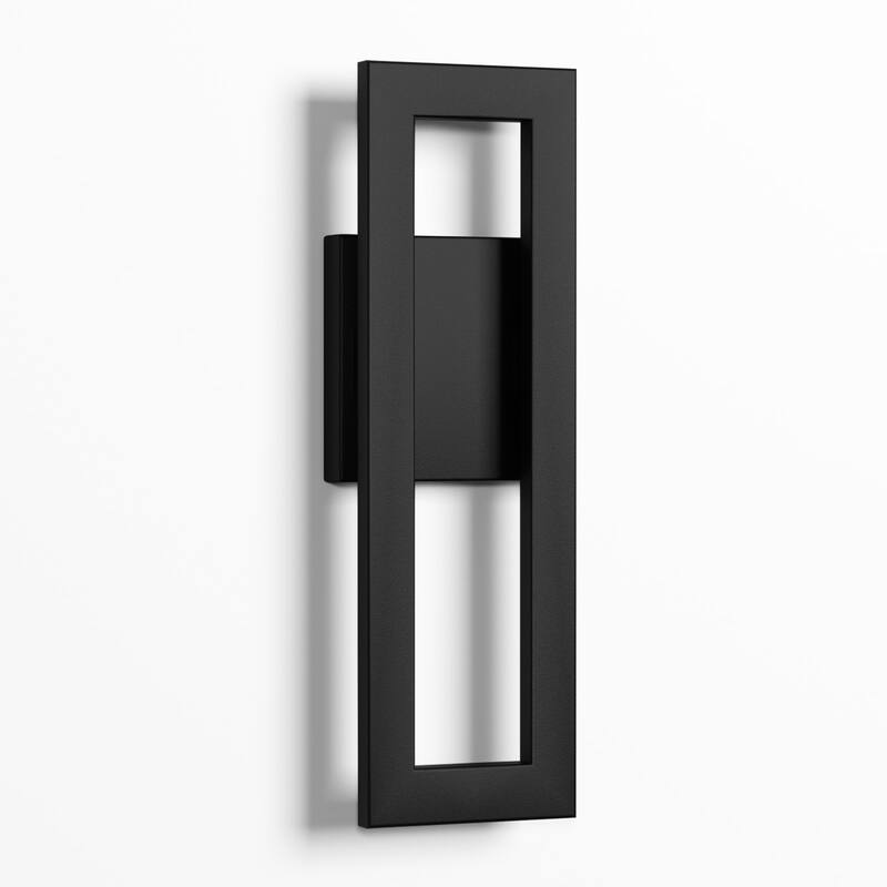 2-Pack Matte Black Iron Integrated LED Outdoor/Indoor Wall Sconce