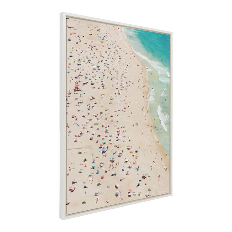 Kate and Laurel Sylvie Beach from Above Framed Canvas by Amy Peterson