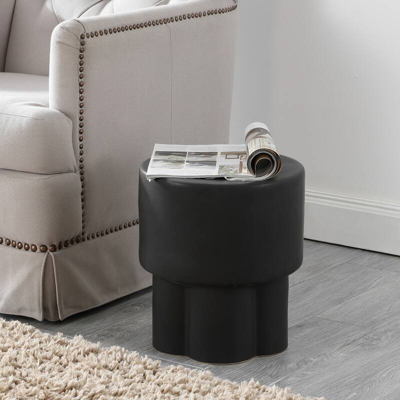 SAFAVIEH Eugenie Ceramic Decorative Garden Stool (Fully Assembled) - Matte Black