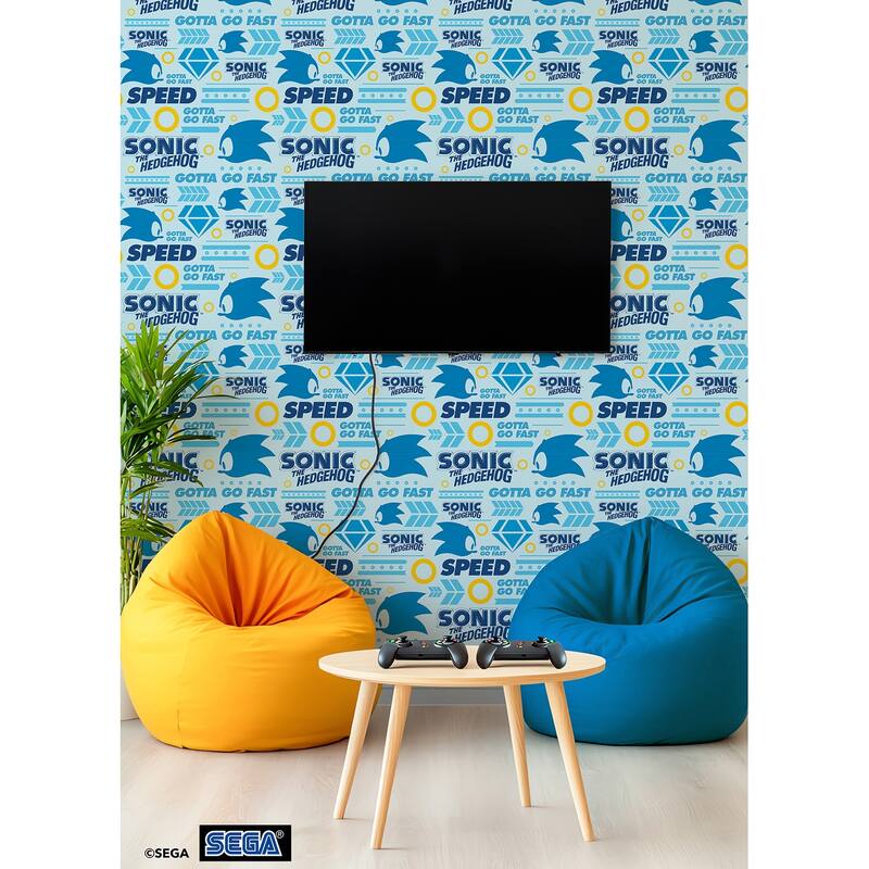RoomMates Sonic The Hedgehog Gotta Go Fast Peel and Stick Wallpaper