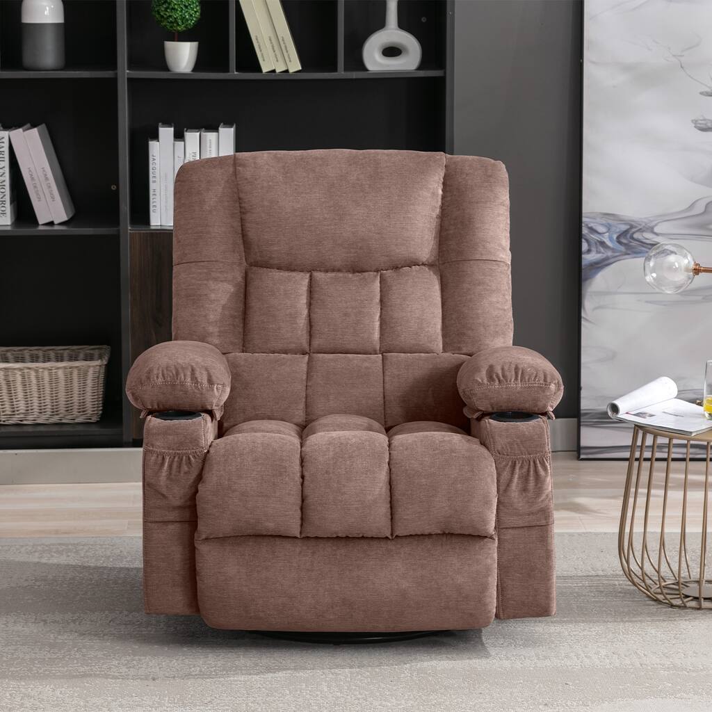 Big and Tall Massage Rocker and Swivel Recliner Chair with Heat and Vibration