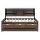 preview thumbnail 22 of 43, Full Size Wooden Captain Bed with Built-in Bookshelves, 3-Storage Drawers, and Trundle, Light Grey, Classic Style Bed Frame