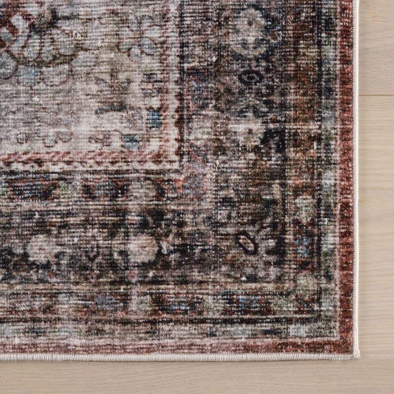 Nuloom Orielle Medallion Traditional Washable Area Rug