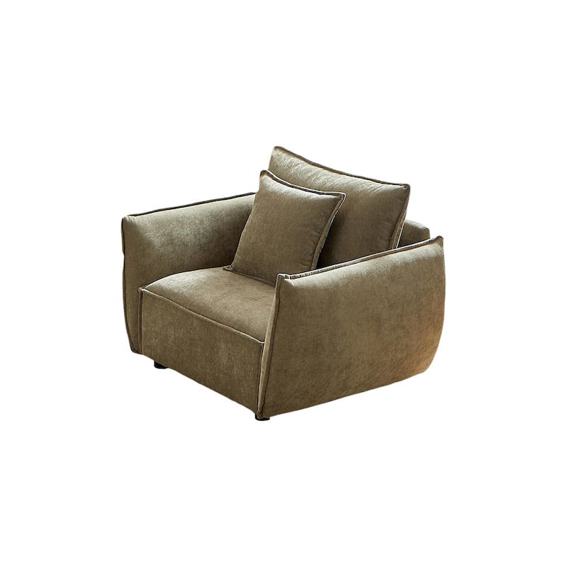 Minimalist Chenille Armchair with Foam Cushions